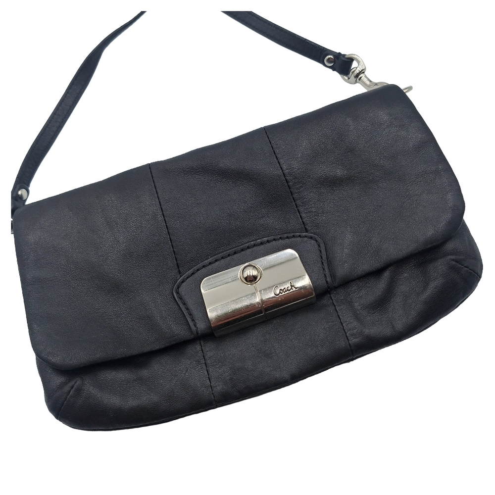 Vintage Coach Kristin Convertible Leather Baguette Wristlet Clutch
